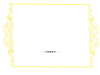 certificate of template vector  Hand drawn vector abstract outline graphic line vintage baroque ornament floral frame in