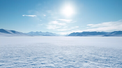 snow mountains and empty snowland background