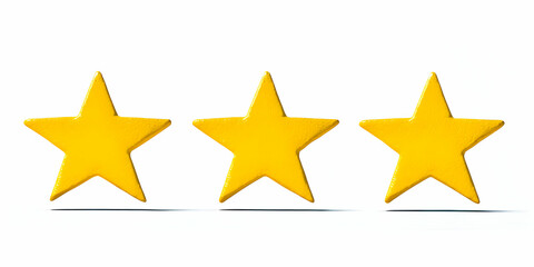 Obraz premium Three Golden Stars, A Symbol of Quality, Excellence, and Achievement, Representing Top-Tier Performance.