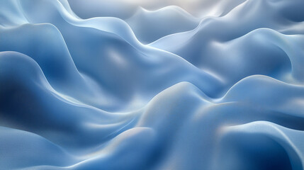 Obraz premium Serene pastel baby blue silk satin fabric with flowing drapery and soft gradient effect, capturing light gently for an elegant shine