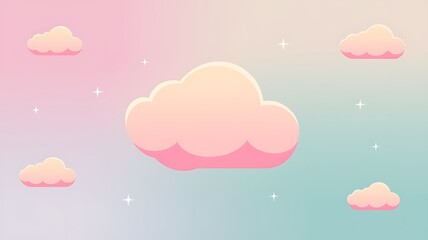 Pastel Clouds and Stars in a Dreamy Sky