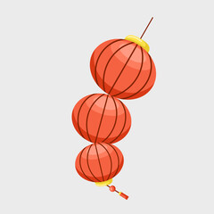 Chinese New Year Lanterns Traditional Festival Decoration Vector