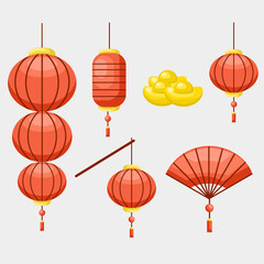 Chinese New Year Decorations Traditional Ornament Vector