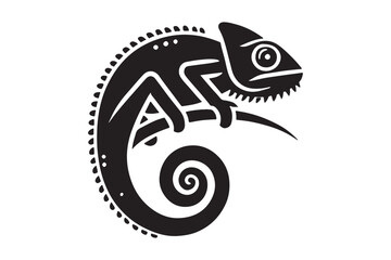 Unique Chameleon Silhouette Design for Logo and Branding Ideas