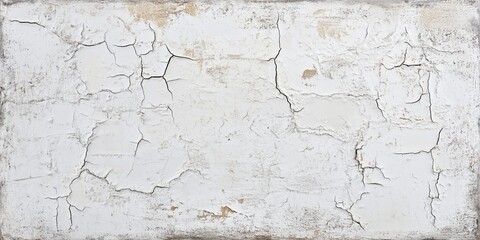 Obraz premium Cracked white plaster wall texture background.