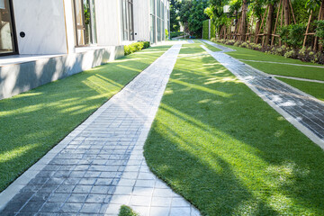 Modern staircase walkway in condominium