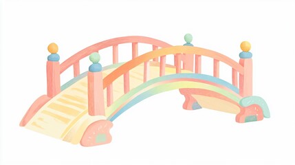 Pastel Rainbow Bridge Vector Decoration for Design Projects
