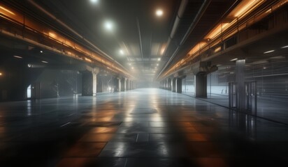 image of a subway station with a long corridor