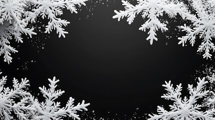 Winter wonderland snowflakes on dark background graphic design