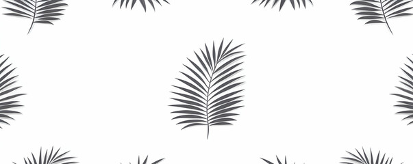 Elegant Gray Palm Leaf Pattern: Nature's Design Inspires Minimalist Decor Aesthetically