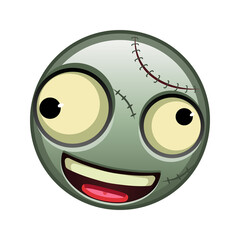 A grinning face with one large and one small eye Large size of zombie halloween emoji