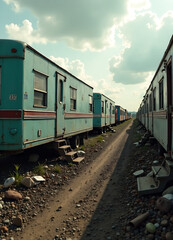 Obraz premium trailer park - dilapidated poverty new image 