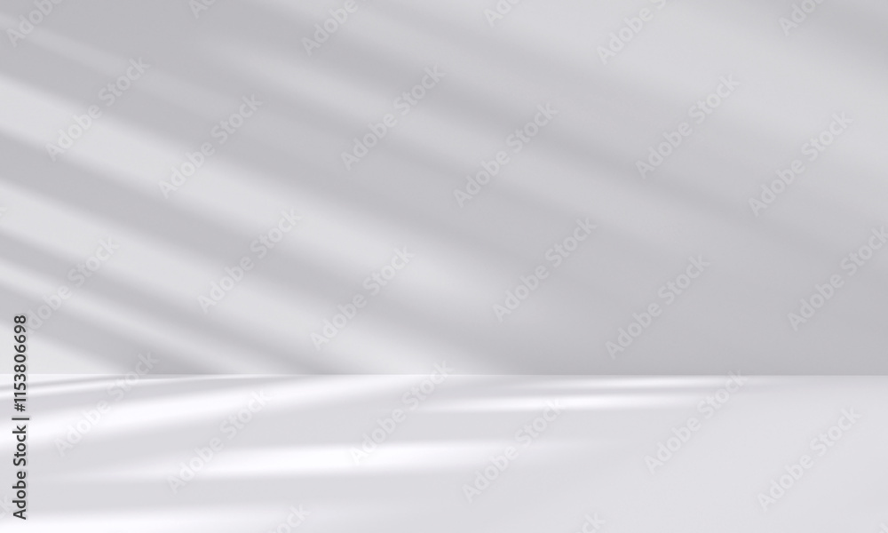 Poster abstract white studio room with light and shadow from window background for product display presenta
