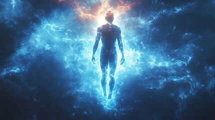Fototapeta premium Ascension of energy being cosmic realm digital art surreal perspective
