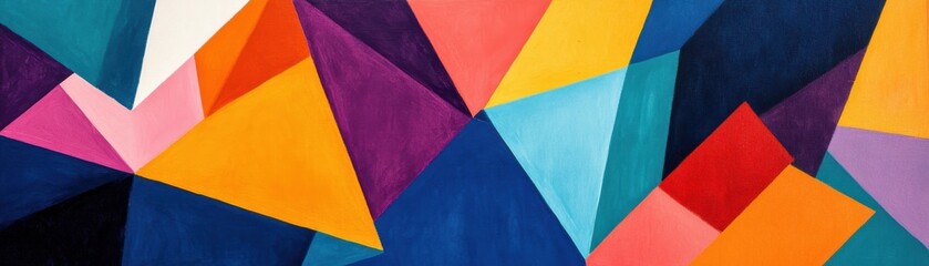 Colorful abstract geometric shapes in a vibrant artistic design.