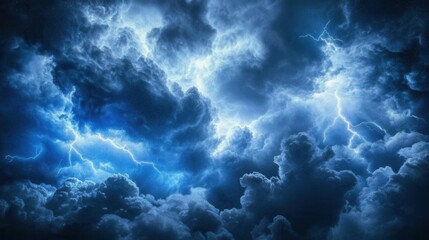 a stormy dark sky with black clouds and lightning