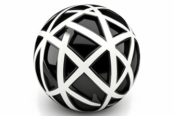 Abstract 3D Sphere Black White Design