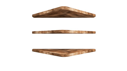 Obraz premium Stylish wooden shelves for modern interiors. transparent background