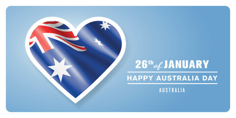 Australia happy day greeting card, banner vector illustration.