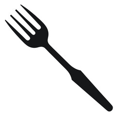 Black Silhouette of Single Long-Tined Fork