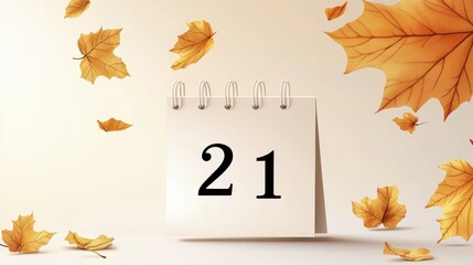 Vector illustration. Day calendar with date November 21.