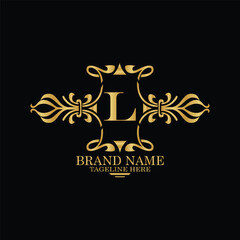 creative  initial  latter l logo design with modern business vector template.  creative isolated l monogram logo design with new latter logo golden color and black background . design of elements 