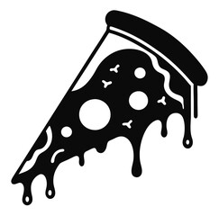 Pizza Slice Silhouette, Melted Cheese Drip