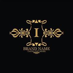 creative  initial  latter i logo design with modern business vector template.  creative isolated i  monogram logo design with new latter logo golden color and black background . design of elements 