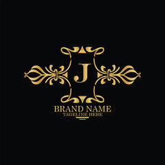 creative  initial  latter j logo design with modern business vector template.  creative isolated j monogram logo design with new latter logo golden color and black background . design of elements 