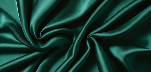 Obraz premium Luxurious Deep Teal Silk Fabric Drape