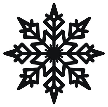 Black Snowflake Silhouette Vector Graphic