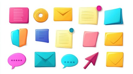 To-do sticker. Vector to-do list, reminder, goal memo, note sticker, weekly daily planner icon set isolated on white. Vector speech bubble chat window, tape, arrow, paper page sheet shape illustratio