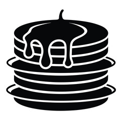 Silhouette Stack Pancakes Breakfast Food Graphic