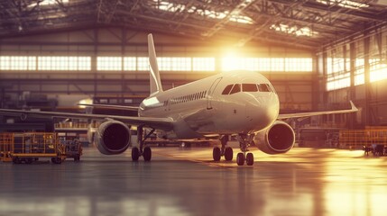 Modern Aerospace Engineering Workspace with Innovative Lighting