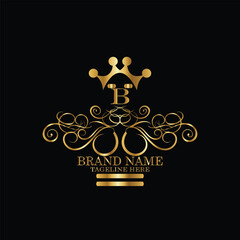 creative  initial  latter b logo design with modern business vector template.  creative isolated b monogram logo design with new latter logo golden color and black background . design of elements 