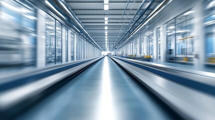 Modern Clean Factory Floor with Harsh Industrial Light