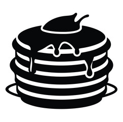 Silhouette Stack Pancakes Breakfast Food Graphic