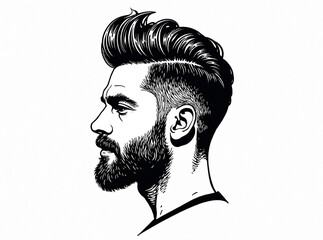 Isolated on a white background, this hairstyle barbershop logo is perfect for your design. new image 