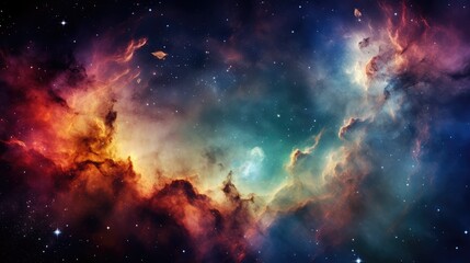 Stunning Cosmic Landscape with Nebula Clouds