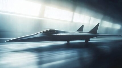 Supersonic Jet in Dynamic Motion in High-Tech Tunnel
