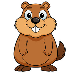 Obraz premium Brown Groundhog Cartoon