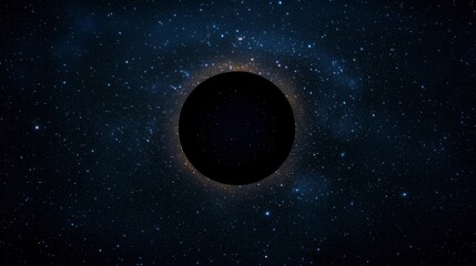 Naklejka premium Dark Cosmic Void Surrounded by Distant Stars in a Vast Universe Displaying Celestial Beauty and Mystery in Outer Space Imagery