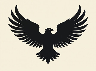 Obraz premium Silhouette of a pair of wings. Eagle wings pictogram logo, decorative emblem and stencil symbols, stylized wings for logo or label design projects new image