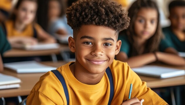 Back to School Bliss Students happily arranging their supplies, showcasing creativity and preparation for the school year Capture the excitement of learning with these images of engaged students This