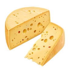 close-up of a piece of cheese with holes.