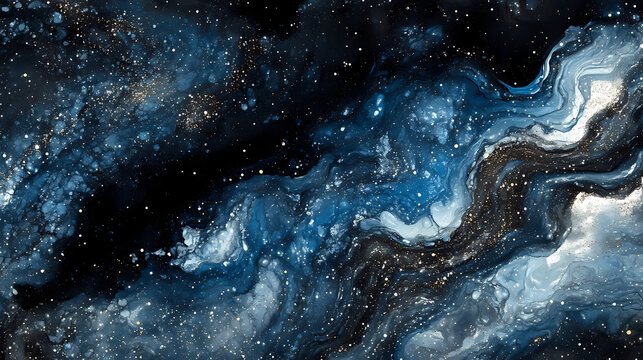 Una mappa di texture blu e nera di una griglia di punti che ricorda scintillii e glitter nel cosmo. Nebulosa. Illustration