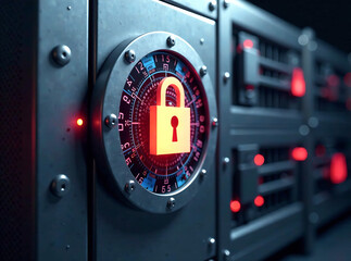 AI generated image of shield locker for data security new image