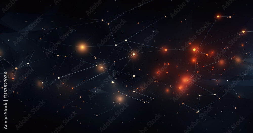 Aufkleber abstract representation of a starry sky with interconnected points and glowing elements.