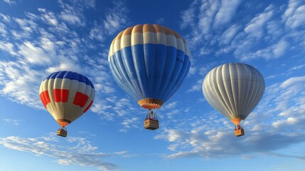 Naklejka premium heic Networking as a service Cloud based services Squarespace designer Thumbnail protobuf Telegram channel Helium 10 Internxt Wayflyer Colorful hot air balloons with red, blue, and white stripes flyi