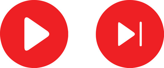 Set of play buttons icons. Video audio player. Vector icons isolated on background white. Play button. Icon for design.